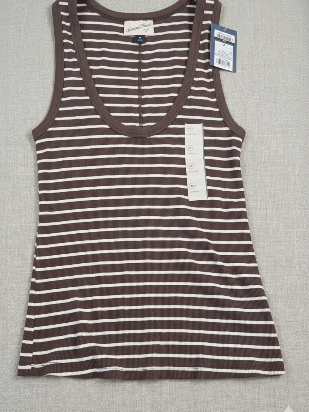 Striped Brown and Cream Tee - Size M